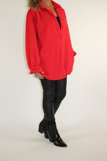 Blouse glitter rood 2