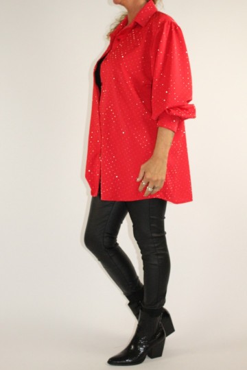 Blouse glitter rood 3