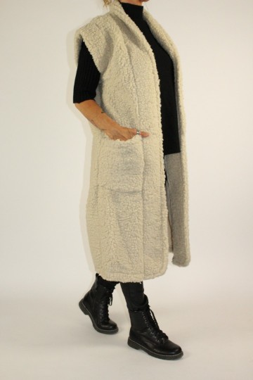 Boucle gilet creme 3