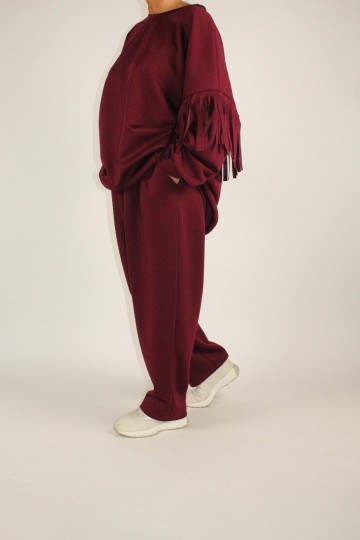 Comfy set fringe bordeaux
