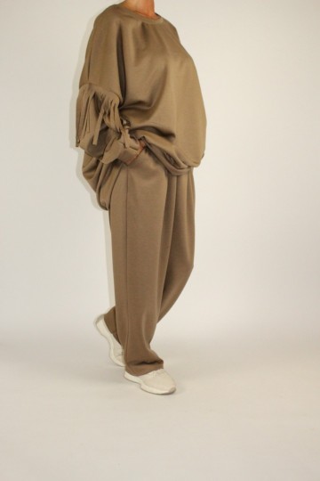 Comfy set fringe camel 2