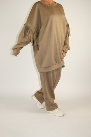 Comfy set fringe camel 3