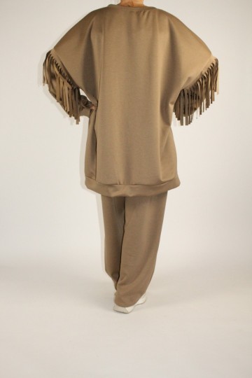 Comfy set fringe camel 4