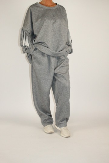 Comfy set fringe grijs 2