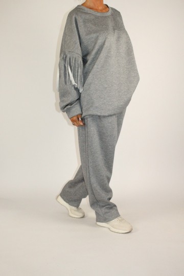 Comfy set fringe grijs 3