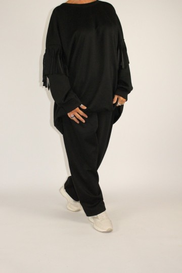 Comfy set fringe zwart 2