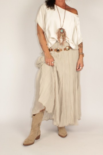 Crinkle rok angel beige 2