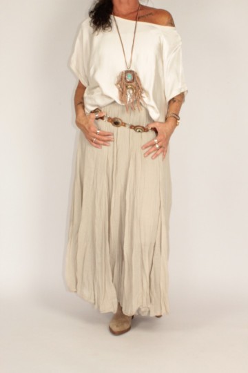 Crinkle rok angel beige 3