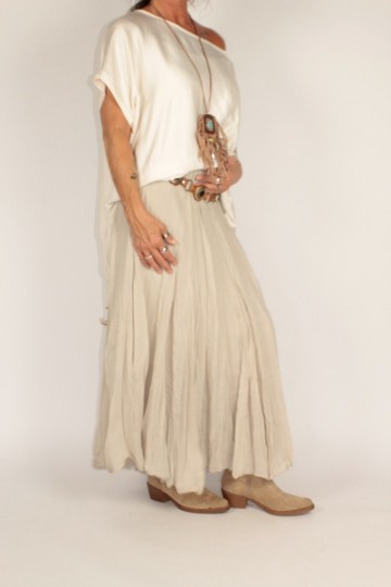 Crinkle rok angel beige