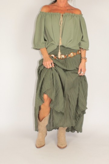 Crinkle rok angel groen