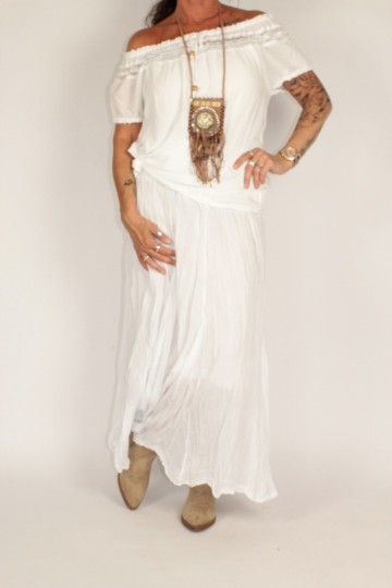 Crinkle rok angel wit 2