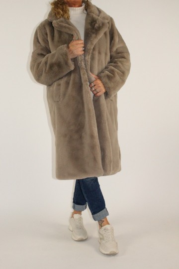 Fake fur coat fiona beige 2