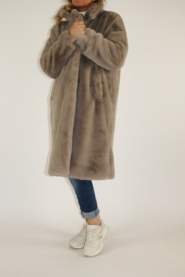 Fake fur coat fiona beige 5