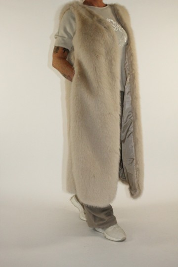 Fake fur gilet beige 3