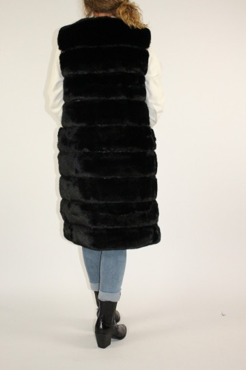Fake fur gilet elisa zwart 3