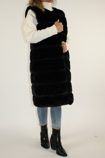 Fake fur gilet elisa zwart 4