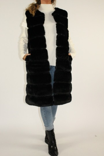 Fake fur gilet elisa zwart 5