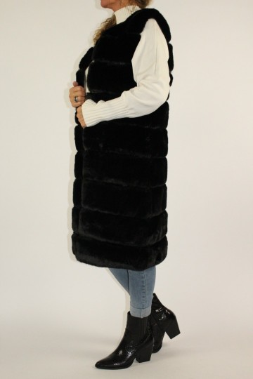 Fake fur gilet elisa zwart 6