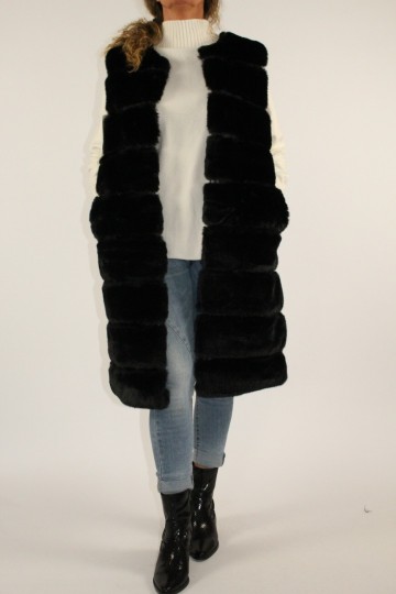 Fake fur gilet elisa zwart