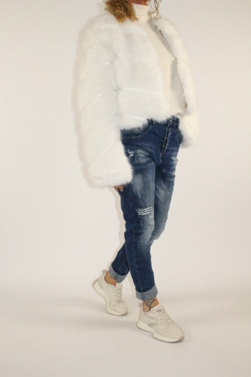 Fake fur jasje bibi off white 2