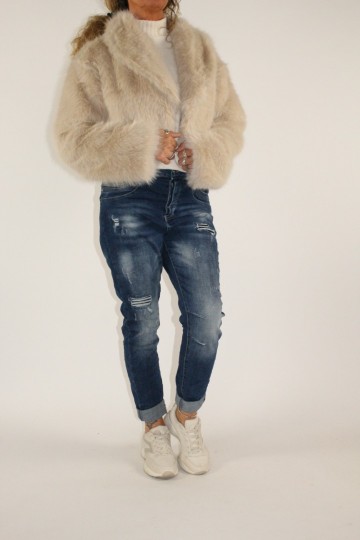 Fake fur jasje kiona creme 2