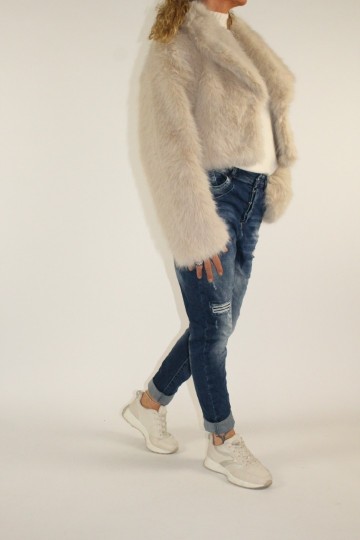 Fake fur jasje kiona creme 3