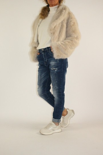 Fake fur jasje kiona creme