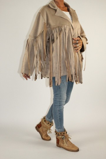 Fringe blouse beige 3