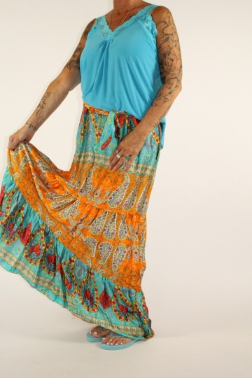 Glans rok stella turquoise 2