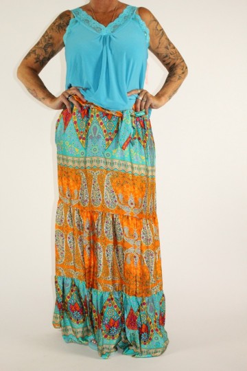 Glans rok stella turquoise