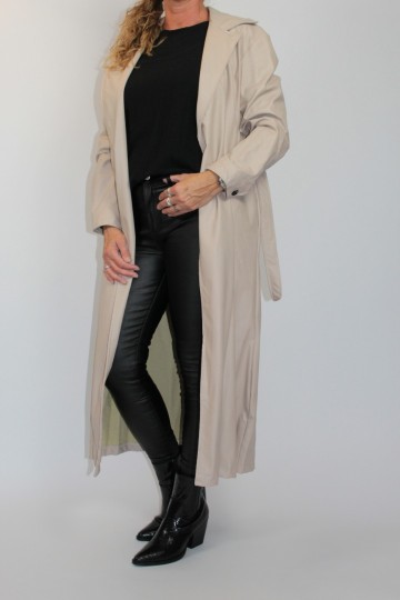 Lederlook coat creme 4