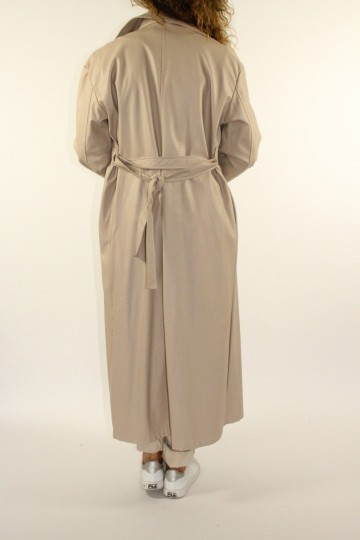 Lederlook coat creme 5