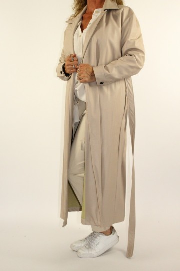 Lederlook coat creme 6