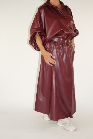 Lederlook rok katy bordeaux 3