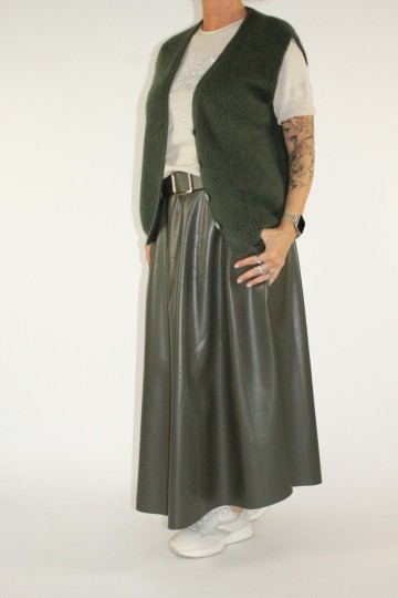 Lederlook rok katy groen 3