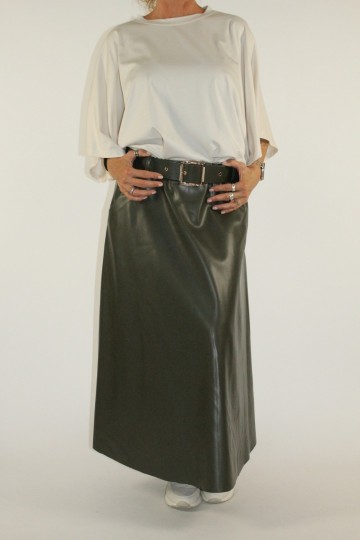 Lederlook rok katy groen