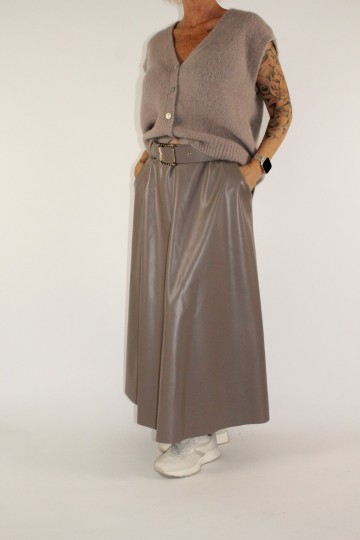 Lederlook rok katy taupe