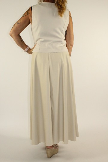 Lederlook rok shanty creme 5