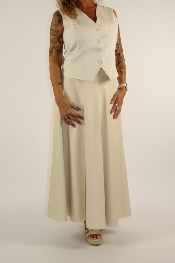 Lederlook rok shanty creme 7