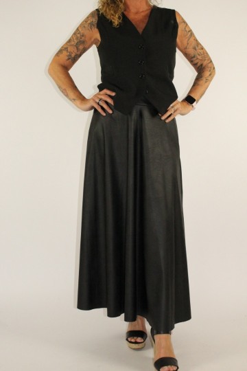 Lederlook rok shanty zwart 4