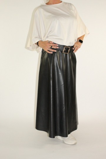 Lederlook rok zwart 2
