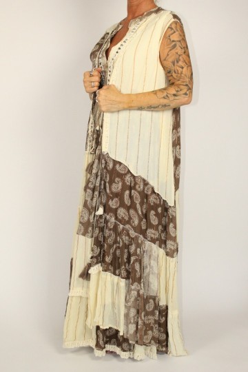 Mouwloze kimono lela bruin 3