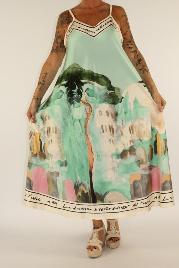 Satin dress mint 2