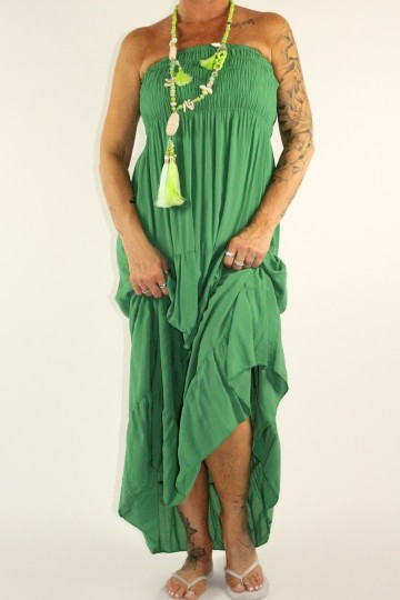 Strapless dress groen