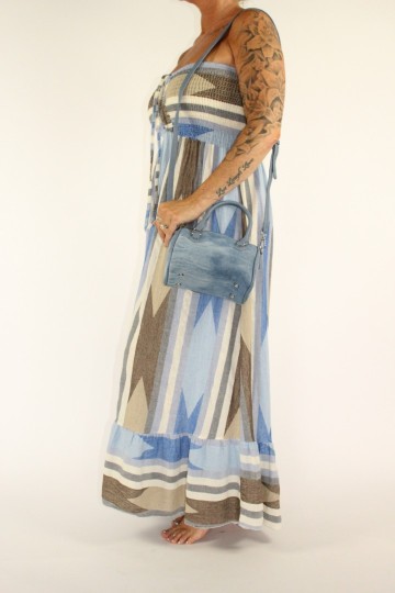 Strapless jurk rya blue