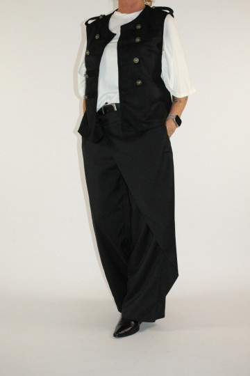 Suedine gilet zwart
