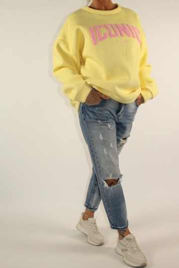 Sweater iconic geel 3