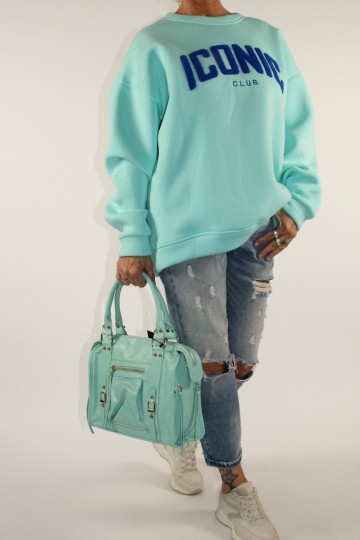 Sweater iconic turquoise 2