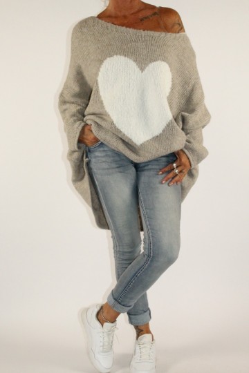Trui heart beige 2