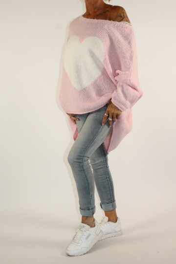Trui heart roze